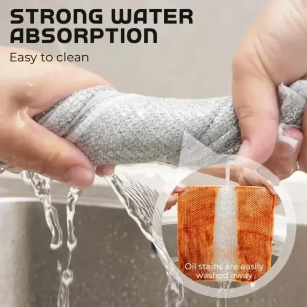 Kitchen Cleaning Metal Cloth Microfiber Multi-Purpose-Non-Stick,Quick-Dry Mesh Scrubbers for Pots&Stoves,Reusable Kitchen Towels - Image 2