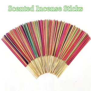 120pc Aromatherapy Incense Sticks Set 7 Natural Fragrances Lavender Jasmine Ocean Rose Sakura Incense Burner for Yoga Meditation