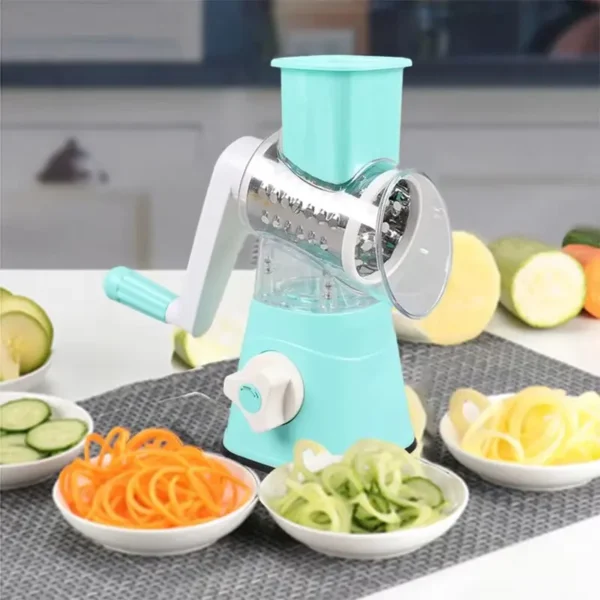 Vegetable Cutter & Slicer Manual Kitchen Cheese Chopper Machine with 3 Sharp Drums Multifunctional Garlic Potato Shredder 2025 - Image 6