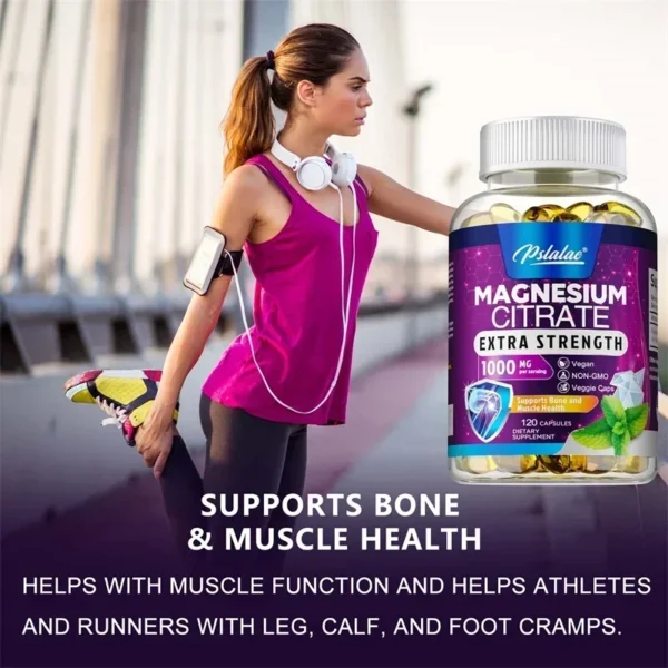 Magnesium Citrate Capsules - Muscle, Nerve & Energy Support, Promotes Absorption, Improved Heart Health, Promote Muscle Growth - Image 5