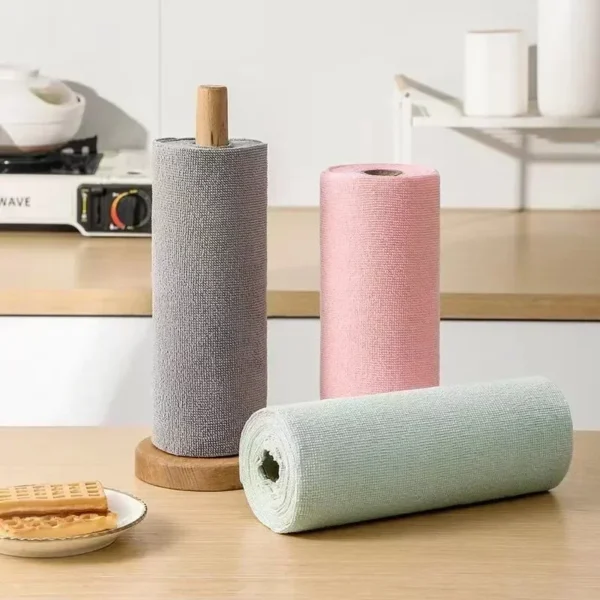 50/20pcs Reusable Cleaning Wipe Household Kitchen Cloth Microfiber Towel Rolls Dish Rags Wash Paper Towel Replacement - Image 4