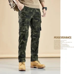 Spring Summer Men's Tactical Camouflage Cargo Pants Overalls Slim Fit Cotton Multi-Pocket Trousers Sports Casual Work Pants