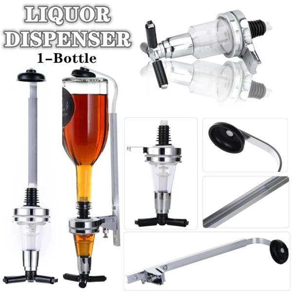 1 Bottle Liquor Dispenser, Wall Mounted Beverage Dispenser, Bar Butler Holder, Bar Whisky Rack, Bar Wine Dispenser Accessories