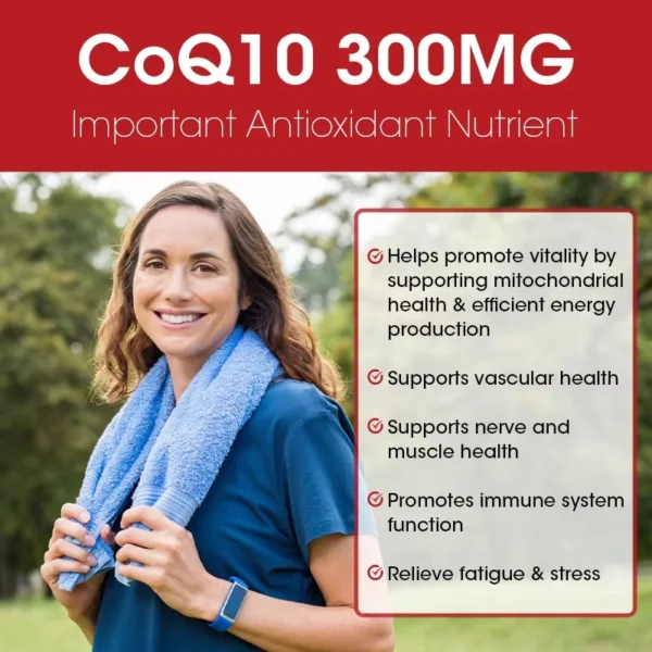 BBEEAAUU Coenzyme Q10 Capsules Heart Health Supplement COQ10 Supports Cardiovascular Health Blood Pressure Health - Image 4
