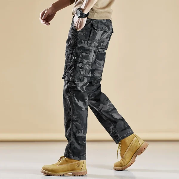 Spring Summer Men's Tactical Camouflage Cargo Pants Overalls Slim Fit Cotton Multi-Pocket Trousers Sports Casual Work Pants - Image 5