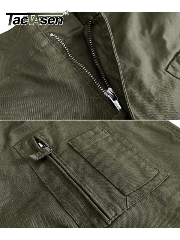 TACVASEN Safari Ripstops Multi-Pockets Work Pants Mens Outdoor Cargo Pants Spring Autumn Casual Cotton Hiking Combat Trousers - Image 3