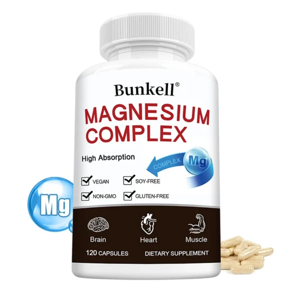 Magnesium Complex Supplement - for Sleep, Brain, Muscle, Heart & Overall Health - High Absorption, Gluten Free, Non-GMO