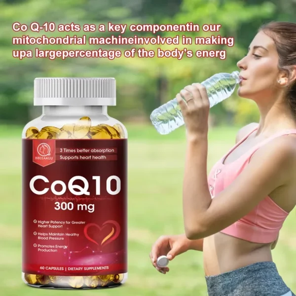 BBEEAAUU Coenzyme Q10 Capsules Heart Health Supplement COQ10 Supports Cardiovascular Health Blood Pressure Health - Image 6