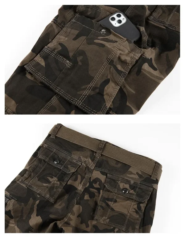 Spring Summer Men's Tactical Camouflage Cargo Pants Overalls Slim Fit Cotton Multi-Pocket Trousers Sports Casual Work Pants - Image 6