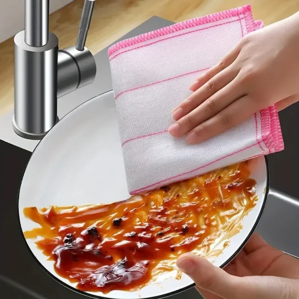1-50pcs Anti-Oil Kitchen Towels Cotton Dishcloth Super Absorbent Non-stick Oil Reusable Cleaning Cloth Kitchen Daily Dish Towels - Image 2