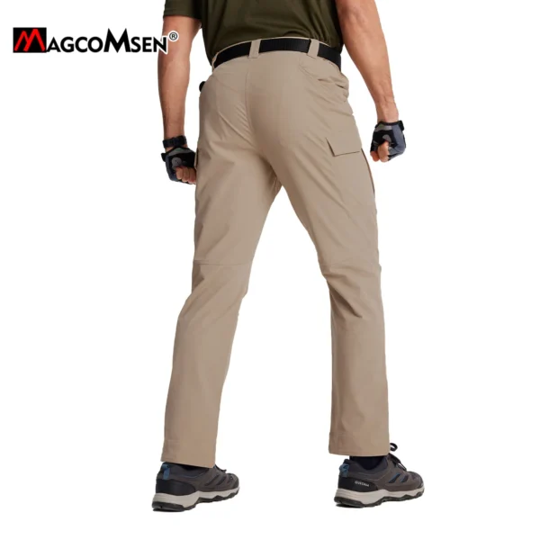 MAGCOMSEN Men's Cargo Pants Cotton Multi-pockets Stretch Lightweight Outdoor Work Pants for Hiking Fishing Camping - Image 2