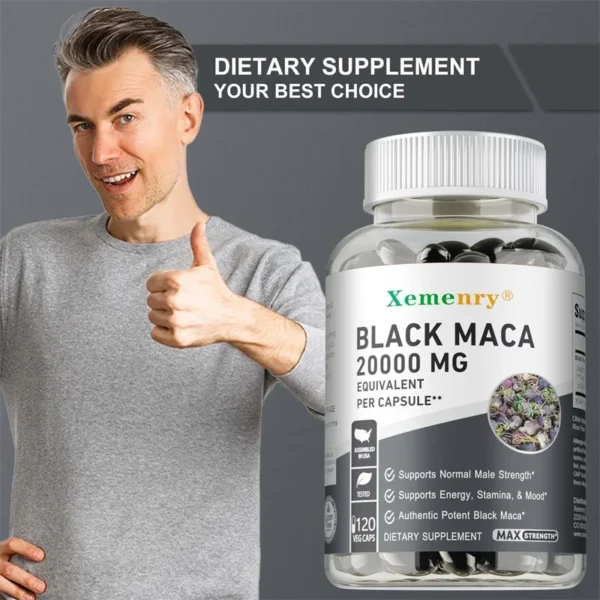 Black Maca Root Supplement - Improve Endurance, Performance, Mood, Explosive Power, and Energy Production - Image 3