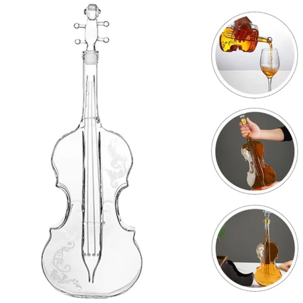 Whiskey Decanter Violin Decanter Crystal Drinking Cup Whiskey Glasses Cup for Wine Cocktail Vodka Home Halloween Party Bar Gift - Image 5