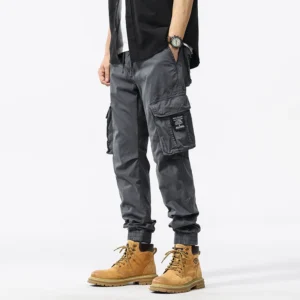 Tactical Cargo Pants Men's Loose-Fit Outdoor Wear Resistant cotton Casual Pants Fashionable Ankle-Length Trousers