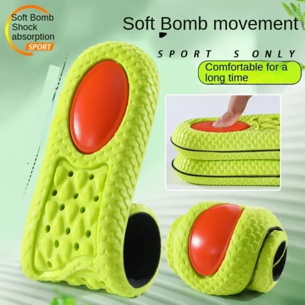 Men Women Feet Care Shoes Pad Sports Shock Absorption Insole Green PU Memory Foam Breathable Arch Support Orthopedic Shoes Pad