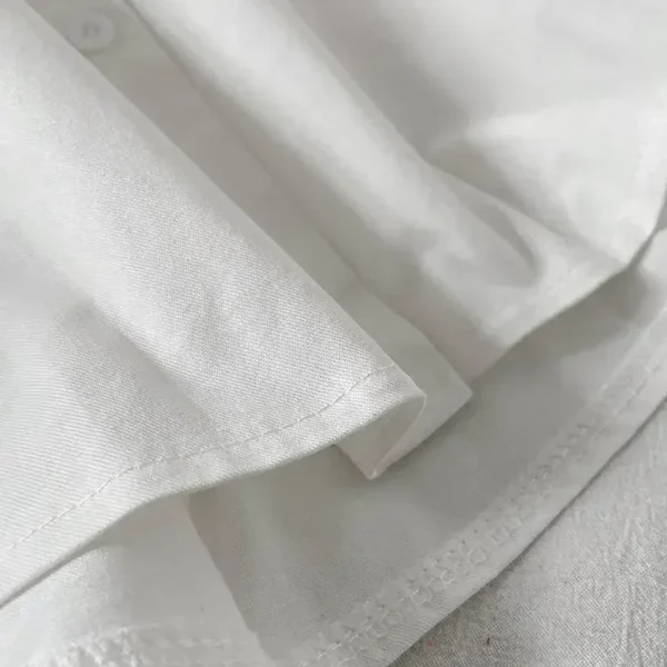 2024 Puff Sleeve Shirts Women White Turn Down Collar Preppy Sense of Design Chic Female Tops Korean Fashion Simple Summer Blouse - Image 5