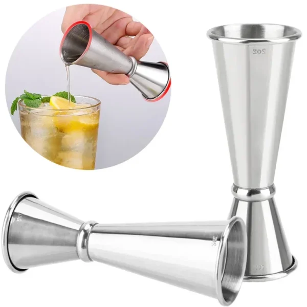 1/2PCS 30/60ml Cocktail Wine Shaker Measure Cup Stainless Steel Double Shot Drink Spirit Measure Jigger Kitchen Supplies Gadget - Image 2