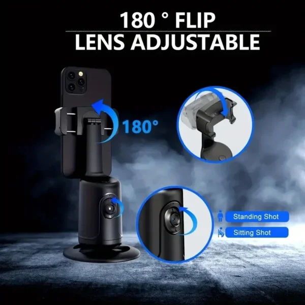 360 Rotation Auto Face Tracking Phone Holder Tripod Stand Smart Selfie Stick Fast Face & Object Tracking Cameraman Robot Mount - Image 2