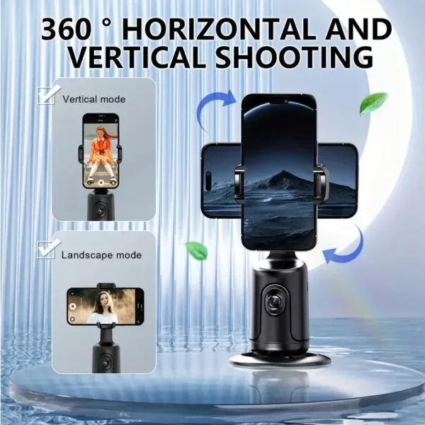 360 Rotation Auto Face Tracking Phone Holder Tripod Stand Smart Selfie Stick Fast Face & Object Tracking Cameraman Robot Mount - Image 3