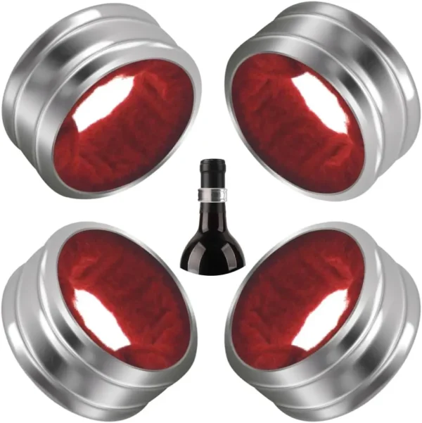 Stainless Steel Wine Bottle Collars Classy Wine Collar Drip Rings Simple and Durable Wine Drop Stoppers with Velvet Felt Inside - Image 3