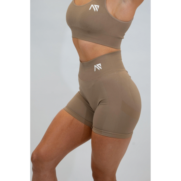 Animus Vitality Scrunched Shorts - Beige - Image 3