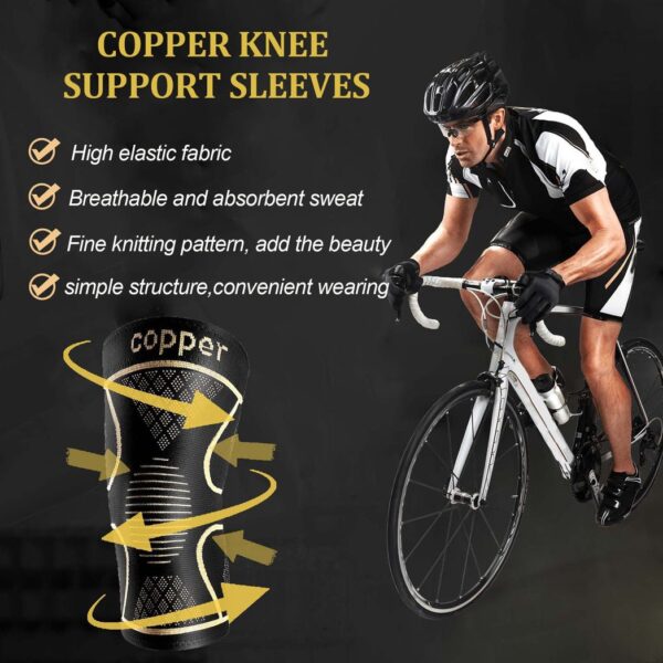 COPPER Knee pads (one pair)-joint protection and support for running, exercise, and knee pain relief-knee pads for men and women - Image 4