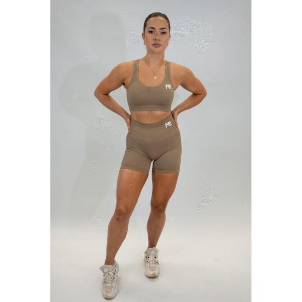 Animus Vitality Scrunched Shorts - Beige - Image 4