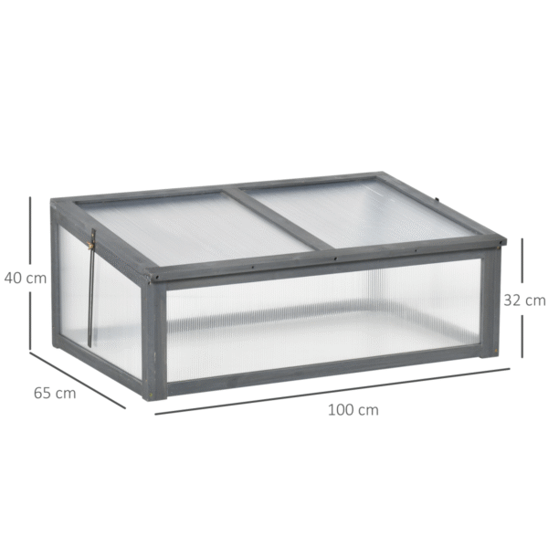 Square Wooden Greenhouse with Openable & Tilted Top Cover, PC Board - Image 5