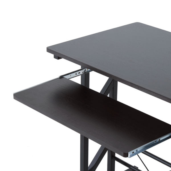 Computer Desk Quality Office Home PC Shelf Tray Wood Station Dark Brown HOMCOM - Image 8