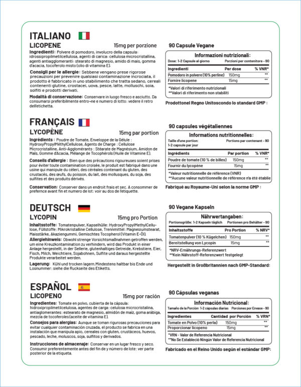 Lycopene 15mg 90 Capsules by Prowise Healthcare - Image 2
