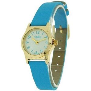Reflex Girls Ladies Watch White Dial Gold Tone Aqua Blue Strap 101329LT