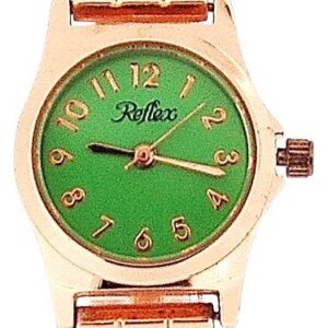Reflex Ladies Metal Analogue Green Dial & Rose Tone Metal Bracelet Strap Watch LB112