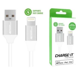 Advanced Accessories charge it premium MFI 8 pin USB cable 1m white (C89)