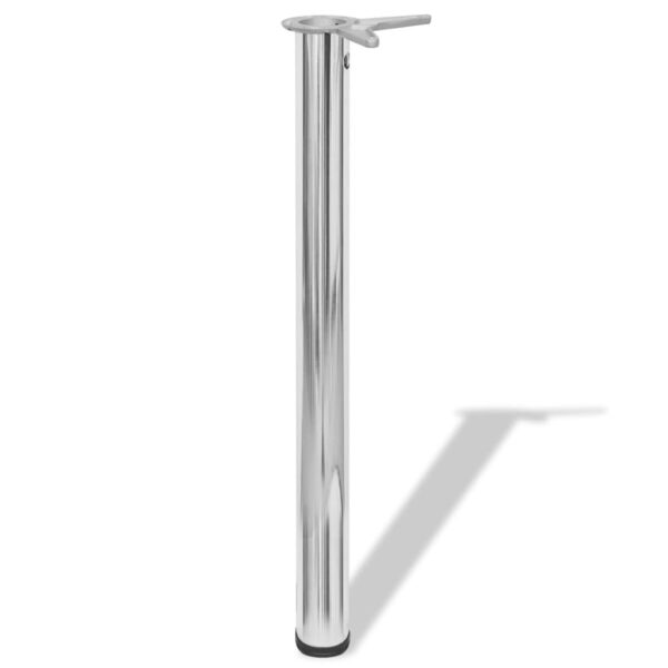 4 Height Adjustable Table Legs Chrome 710 mm - Image 2