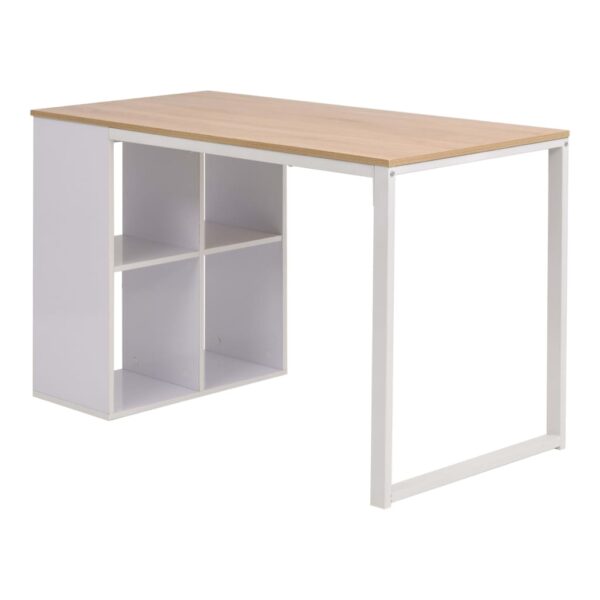 vidaXL Writing Desk 120x60x75 cm Oak and White - Image 3