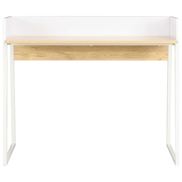 vidaXL Desk White and Oak 90x60x88 cm - Image 2