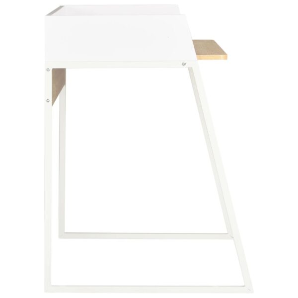 vidaXL Desk White and Oak 90x60x88 cm - Image 3