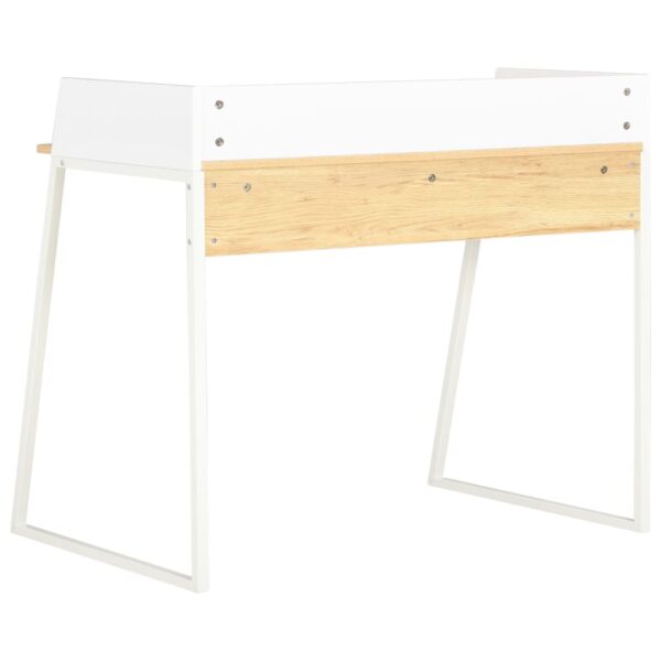 vidaXL Desk White and Oak 90x60x88 cm - Image 4