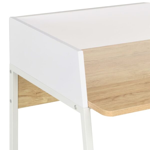 vidaXL Desk White and Oak 90x60x88 cm - Image 5