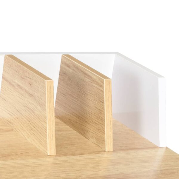 vidaXL Desk White and Natural 80x50x84 cm - Image 5