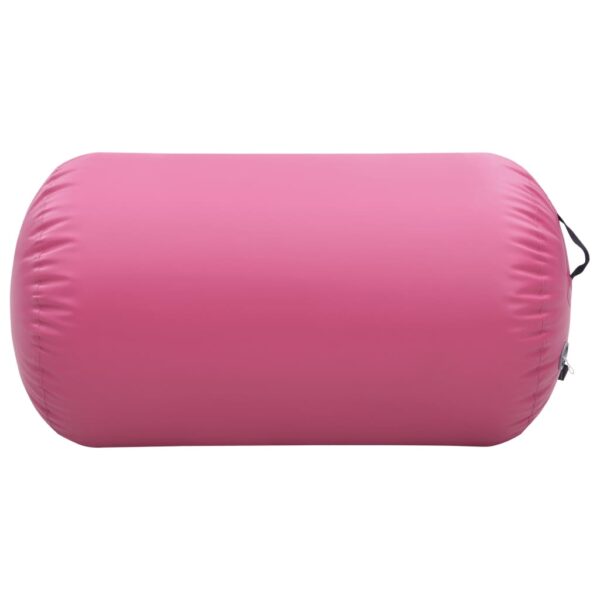 vidaXL Inflatable Gymnastic Roll with Pump 100x60 cm PVC Pink - Image 2