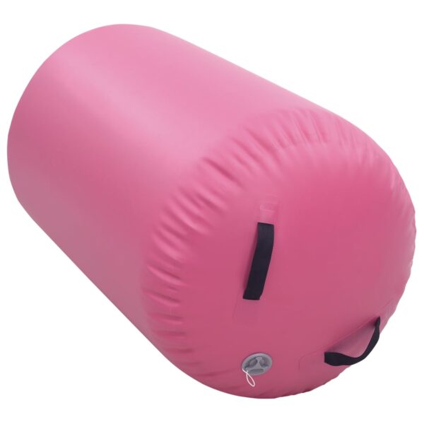 vidaXL Inflatable Gymnastic Roll with Pump 100x60 cm PVC Pink - Image 3