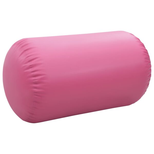 vidaXL Inflatable Gymnastic Roll with Pump 100x60 cm PVC Pink - Image 4