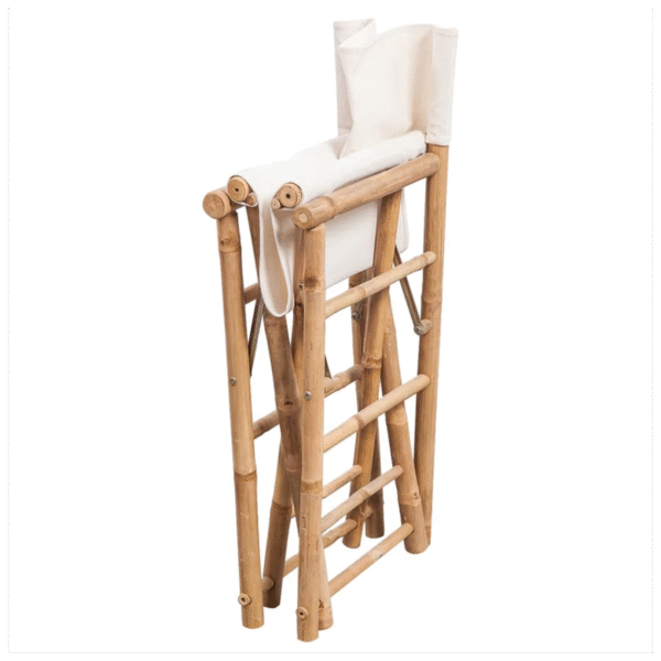 vidaXL Folding Director's Chair 2 pcs Bamboo and Canvas - Image 4