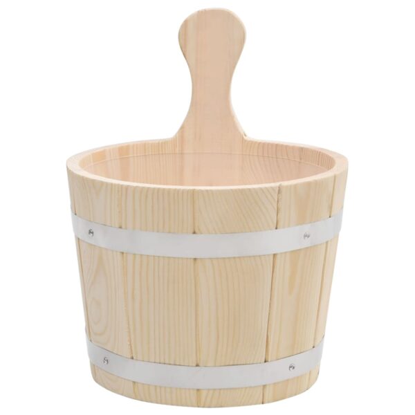Sauna Bucket and Ladle Set Solid Wood Pine - Image 3