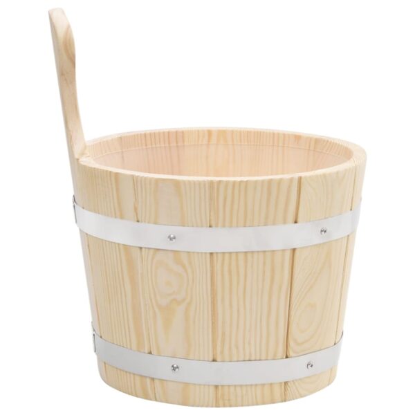 Sauna Bucket and Ladle Set Solid Wood Pine - Image 4