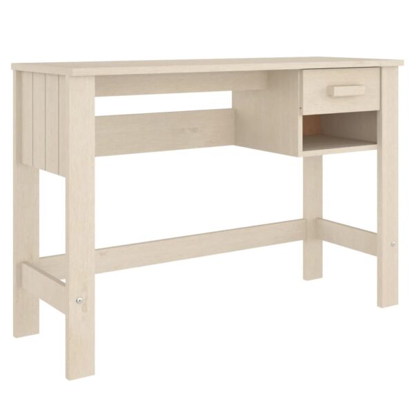 vidaXL Desk HAMAR Honey Brown 110x40x75 cm Solid Wood Pine - Image 2