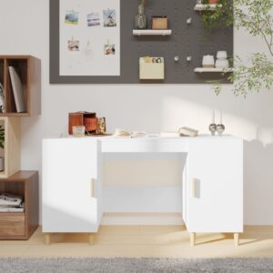 vidaXL Desk Smoked Oak 140x50x75 cm Engineered Wood