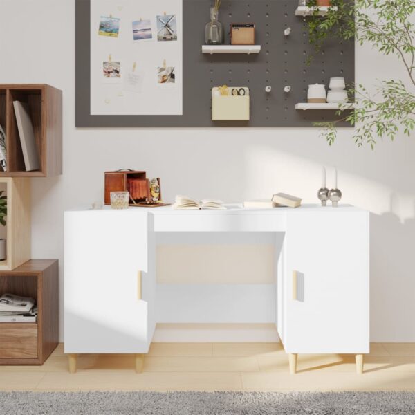 vidaXL Desk Smoked Oak 140x50x75 cm Engineered Wood