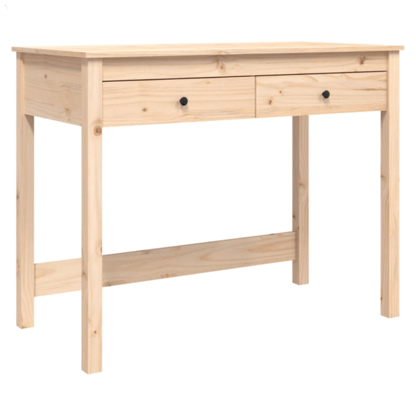 vidaXL Desk with Drawers 100x50x78 cm Solid Wood Pine - Image 2